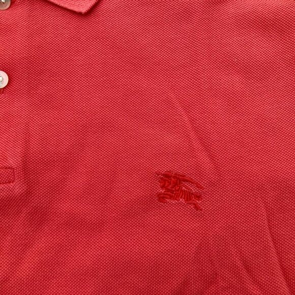 Burberry Brit Men Short Sleeve Shirt Nova Check Red Cotton Pique Polo - Picture 11 of 16
